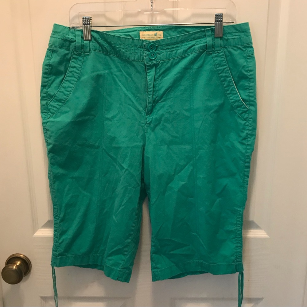 Caribbean Joe Bermuda Shorts size 12 green